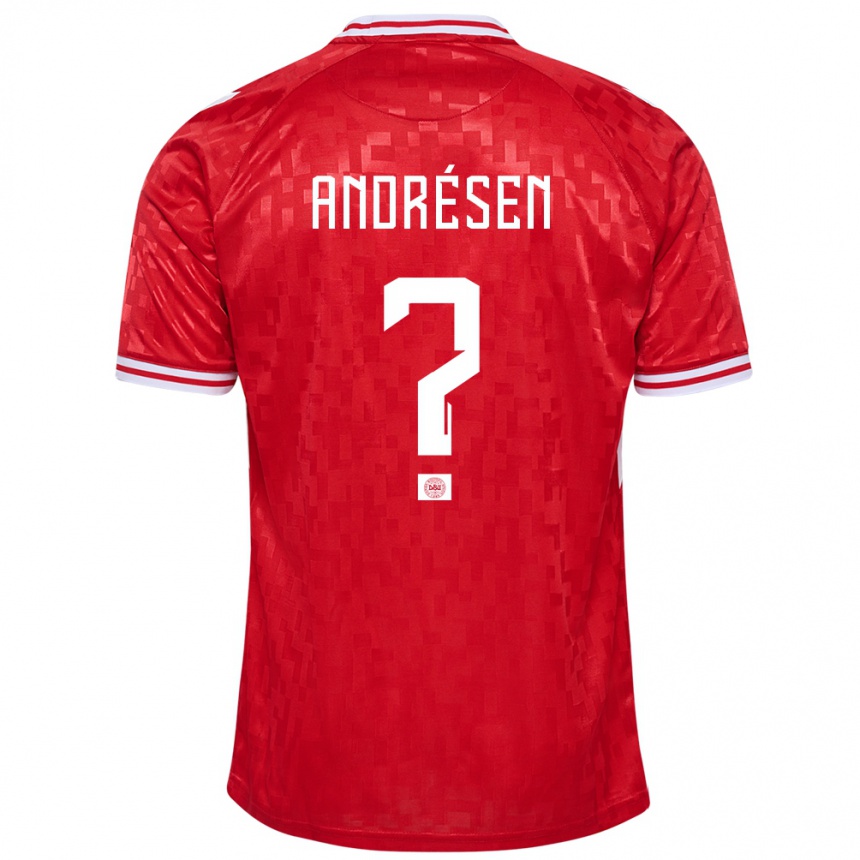 Niño Fútbol Camiseta Dinamarca Aske Andrésen #0 Rojo 1ª Equipación 24-26