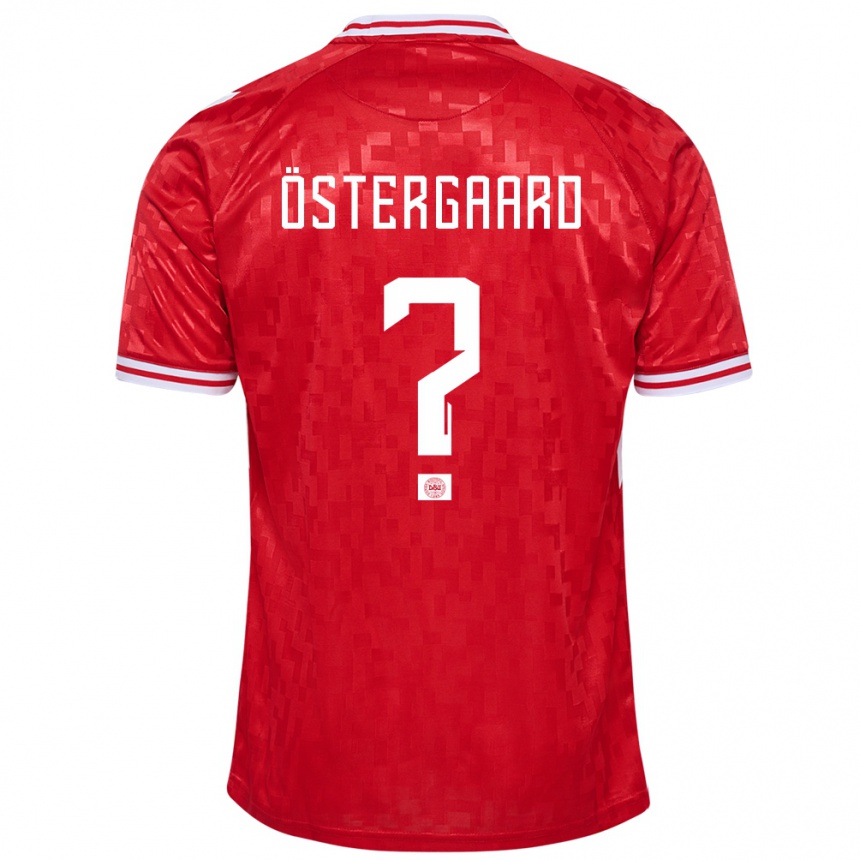 Niño Fútbol Camiseta Dinamarca Christian Östergaard #0 Rojo 1ª Equipación 24-26