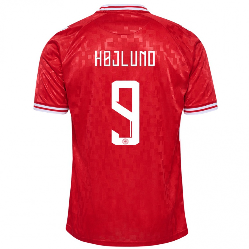 Niño Fútbol Camiseta Dinamarca Emil Højlund #9 Rojo 1ª Equipación 24-26