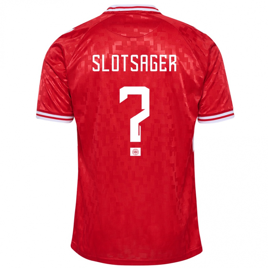 Niño Fútbol Camiseta Dinamarca Tobias Slotsager #0 Rojo 1ª Equipación 24-26