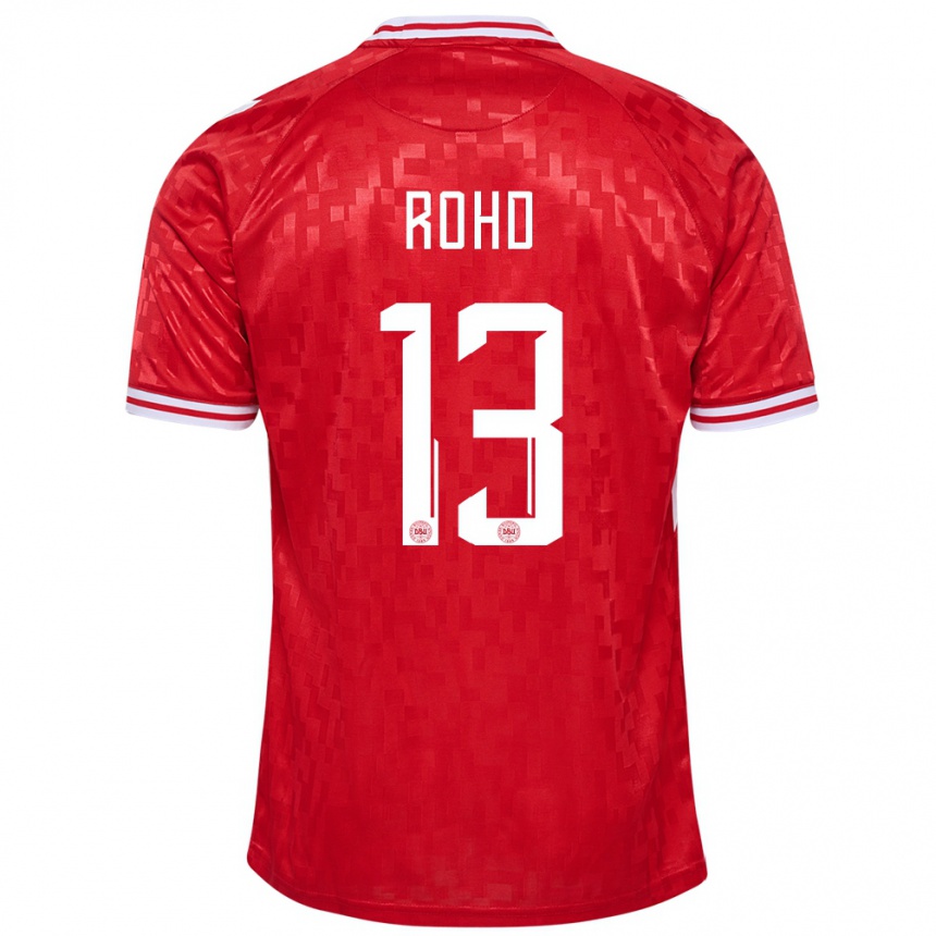 Niño Fútbol Camiseta Dinamarca Emil Rohd #13 Rojo 1ª Equipación 24-26