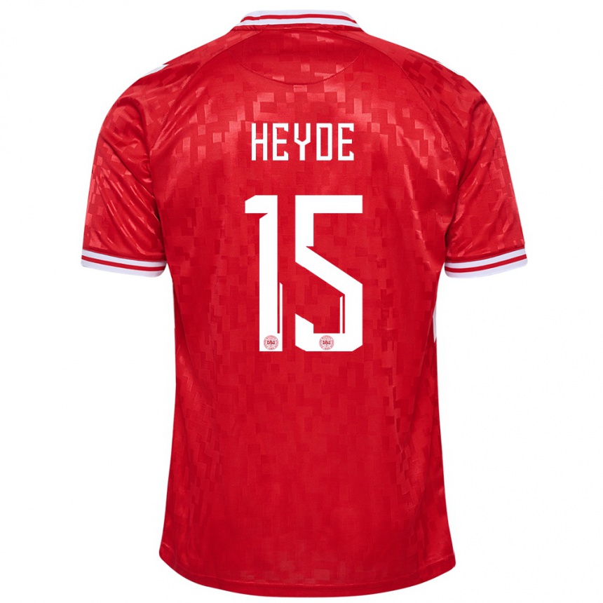 Niño Fútbol Camiseta Dinamarca Malte Heyde #15 Rojo 1ª Equipación 24-26