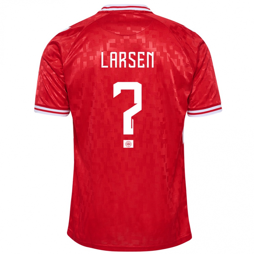 Niño Fútbol Camiseta Dinamarca Sander Larsen #0 Rojo 1ª Equipación 24-26