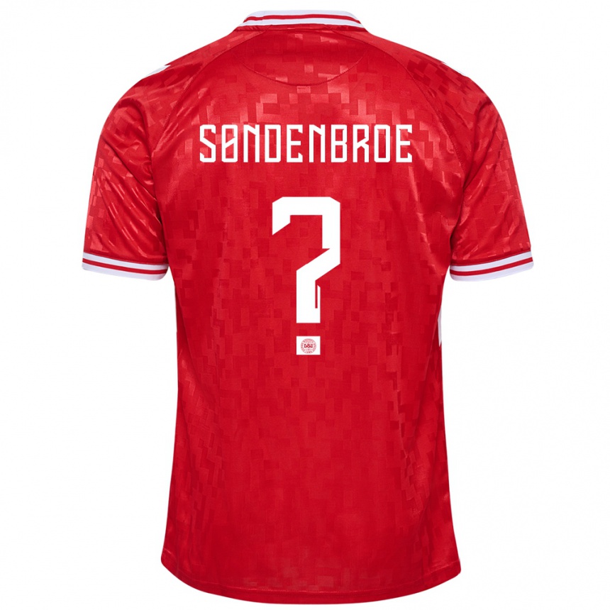 Niño Fútbol Camiseta Dinamarca Andreas Søndenbroe #0 Rojo 1ª Equipación 24-26