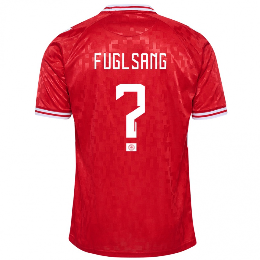 Niño Fútbol Camiseta Dinamarca Adam Fuglsang #0 Rojo 1ª Equipación 24-26