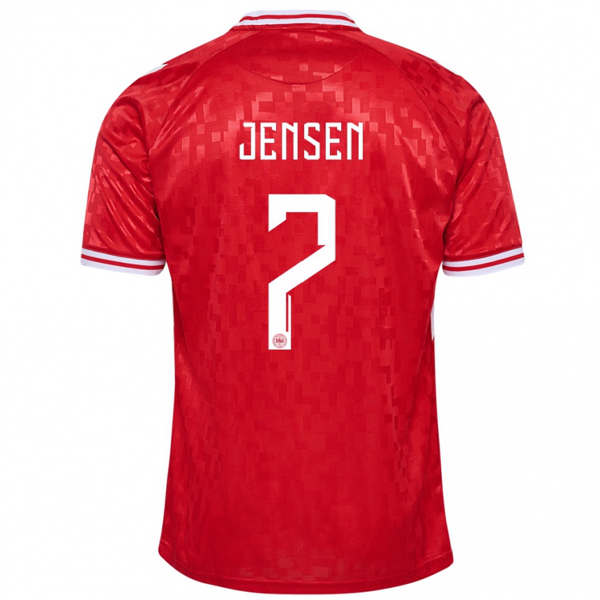 Niño Fútbol Camiseta Dinamarca Victor Jensen #7 Rojo 1ª Equipación 24-26