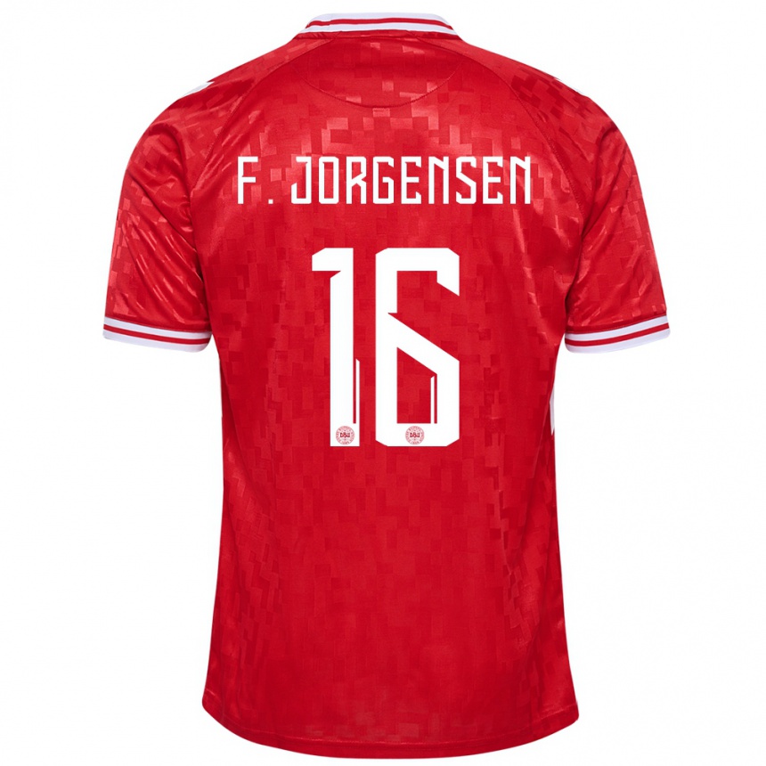 Niño Fútbol Camiseta Dinamarca Filip Jorgensen #16 Rojo 1ª Equipación 24-26