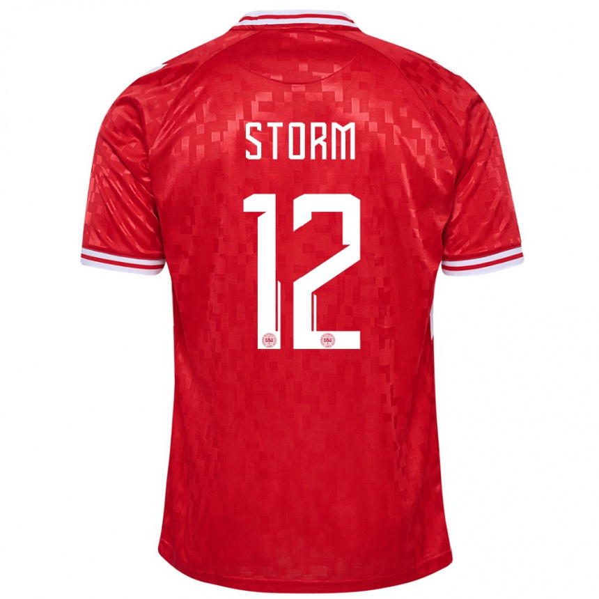 Niño Fútbol Camiseta Dinamarca Tobias Storm #12 Rojo 1ª Equipación 24-26