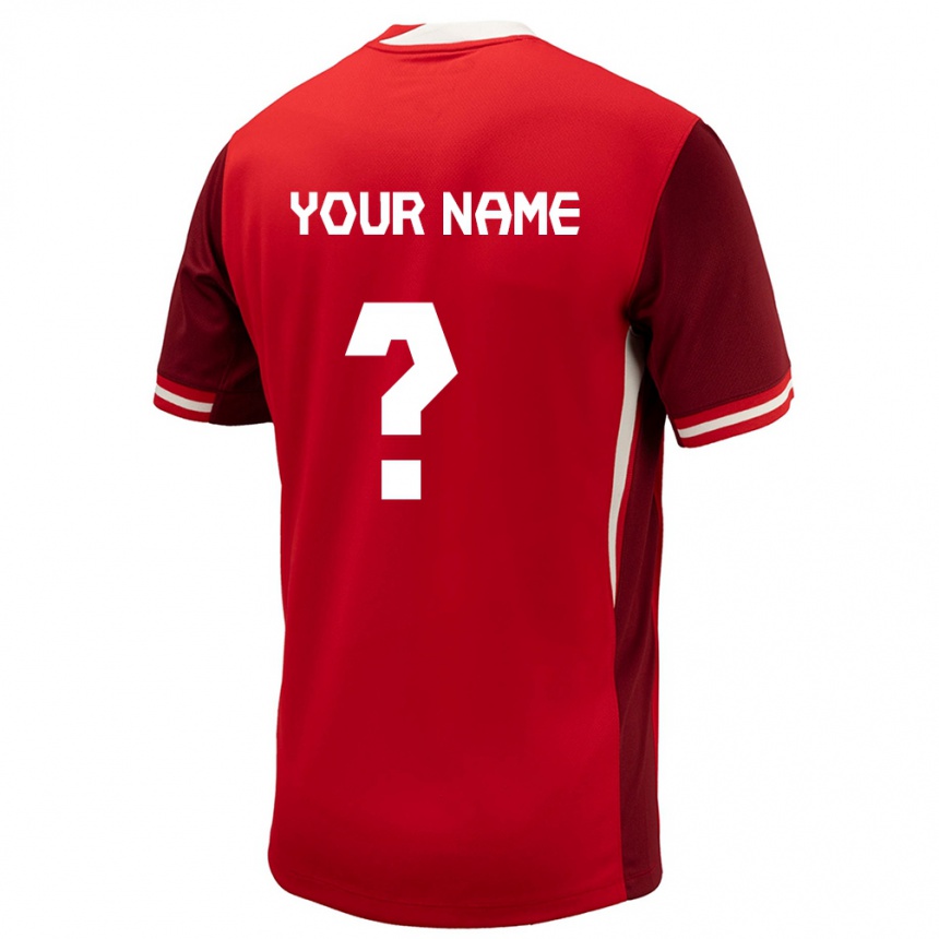 Niño Fútbol Camiseta Canadá Su Nombre #0 Rojo 1ª Equipación 24-26