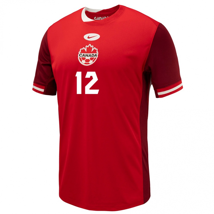 Niño Fútbol Camiseta Canadá Ike Ugbo #12 Rojo 1ª Equipación 24-26