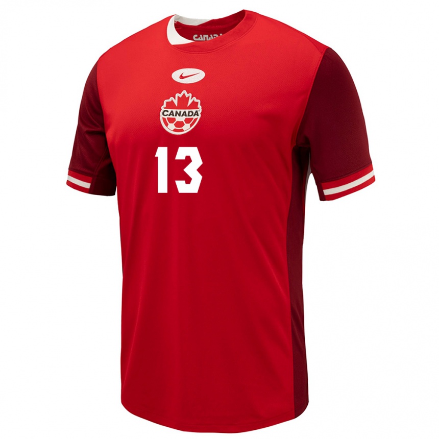 Niño Fútbol Camiseta Canadá Sophie Schmidt #13 Rojo 1ª Equipación 24-26