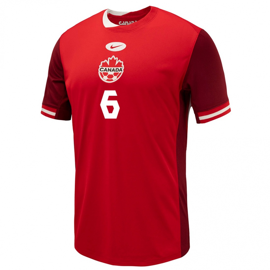 Niño Fútbol Camiseta Canadá Deanne Rose #6 Rojo 1ª Equipación 24-26