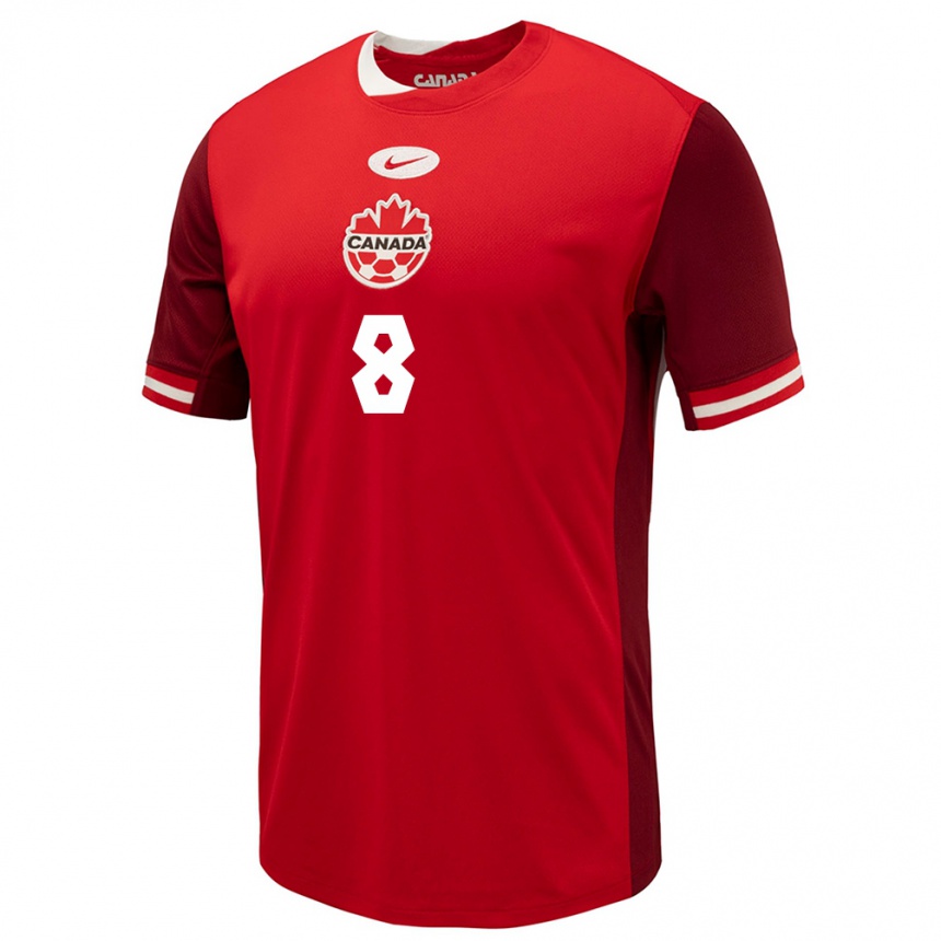 Niño Fútbol Camiseta Canadá David Wotherspoon #8 Rojo 1ª Equipación 24-26