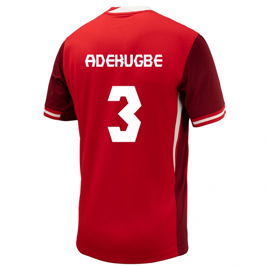 Niño Fútbol Camiseta Canadá Samuel Adekugbe #3 Rojo 1ª Equipación 24-26