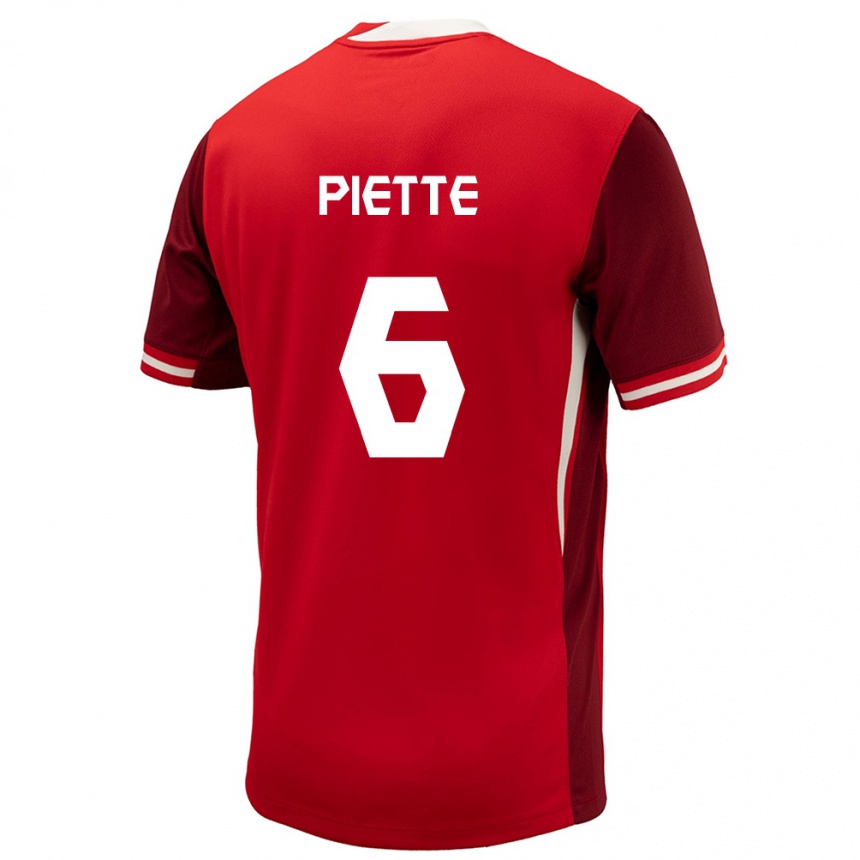 Niño Fútbol Camiseta Canadá Samuel Piette #6 Rojo 1ª Equipación 24-26