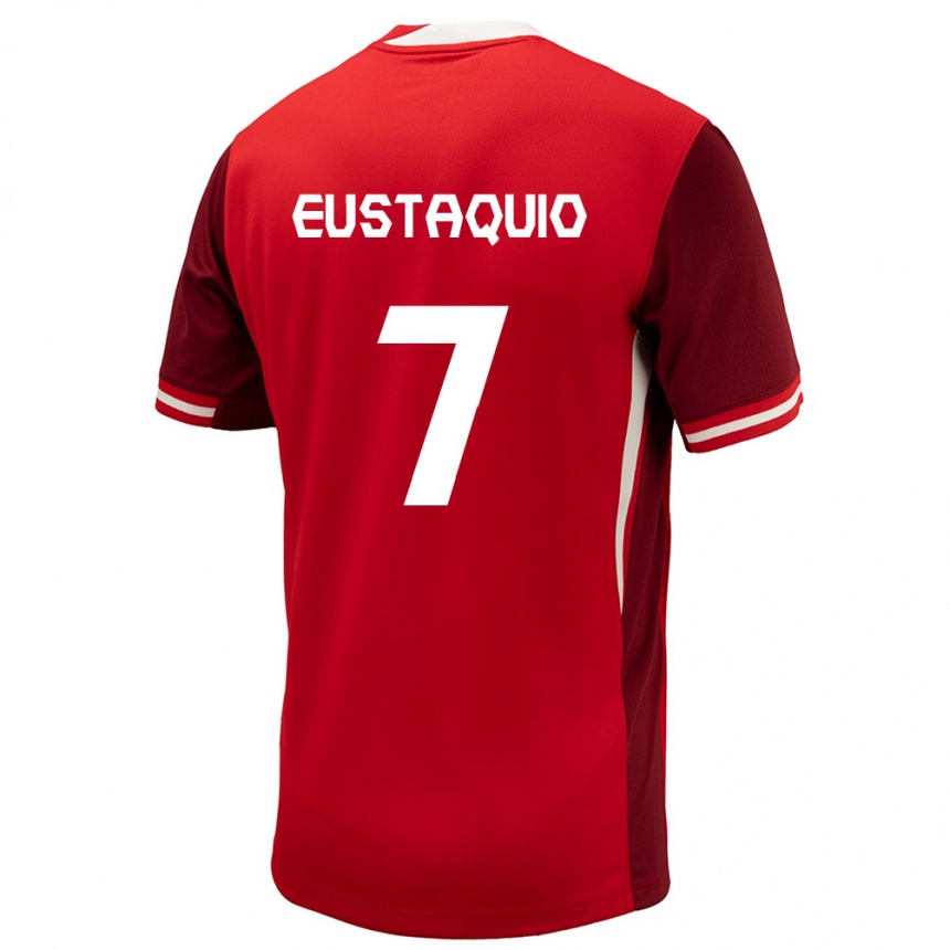 Niño Fútbol Camiseta Canadá Stephen Eustaquio #7 Rojo 1ª Equipación 24-26