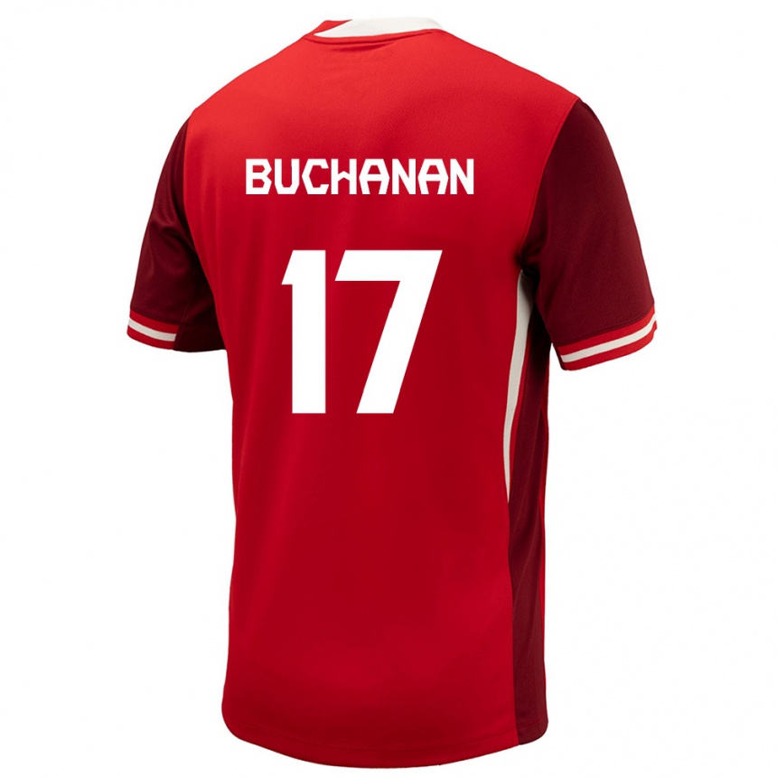 Niño Fútbol Camiseta Canadá Tajon Buchanan #17 Rojo 1ª Equipación 24-26