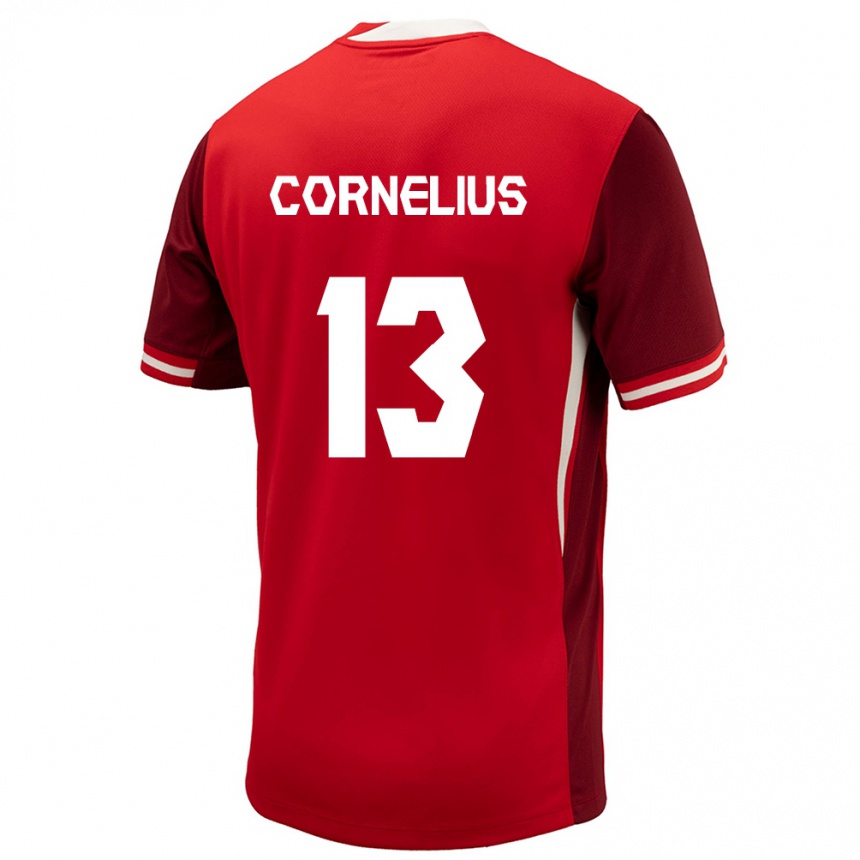 Niño Fútbol Camiseta Canadá Derek Cornelius #13 Rojo 1ª Equipación 24-26