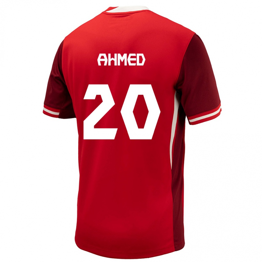 Niño Fútbol Camiseta Canadá Ali Ahmed #20 Rojo 1ª Equipación 24-26