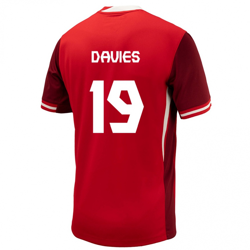 Niño Fútbol Camiseta Canadá Alphonso Davies #19 Rojo 1ª Equipación 24-26