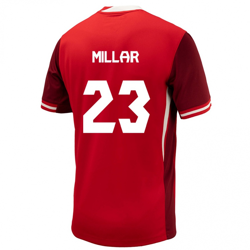 Niño Fútbol Camiseta Canadá Liam Millar #23 Rojo 1ª Equipación 24-26