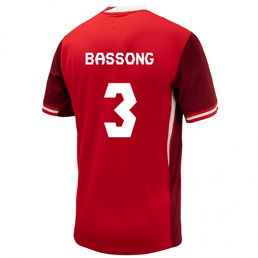 Niño Fútbol Camiseta Canadá Zorhan Bassong #3 Rojo 1ª Equipación 24-26