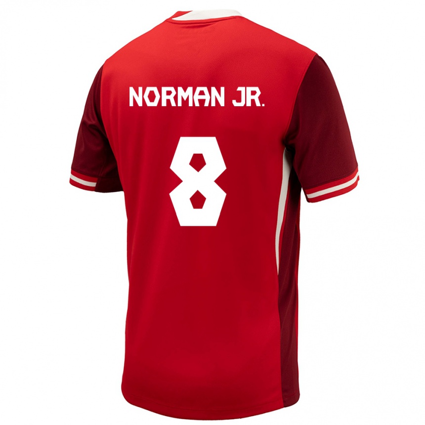 Niño Fútbol Camiseta Canadá David Norman Jr. #8 Rojo 1ª Equipación 24-26