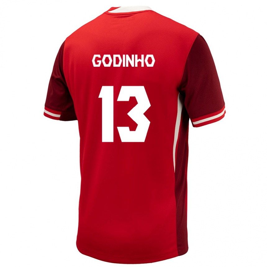 Niño Fútbol Camiseta Canadá Marcus Godinho #13 Rojo 1ª Equipación 24-26