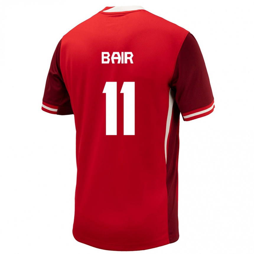 Niño Fútbol Camiseta Canadá Theo Bair #11 Rojo 1ª Equipación 24-26