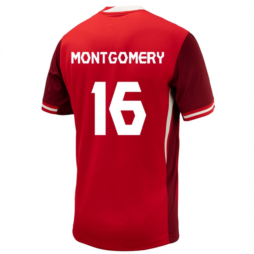 Niño Fútbol Camiseta Canadá Callum Montgomery #16 Rojo 1ª Equipación 24-26