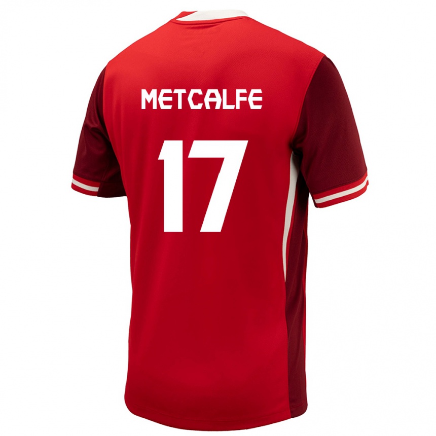 Niño Fútbol Camiseta Canadá Patrick Metcalfe #17 Rojo 1ª Equipación 24-26