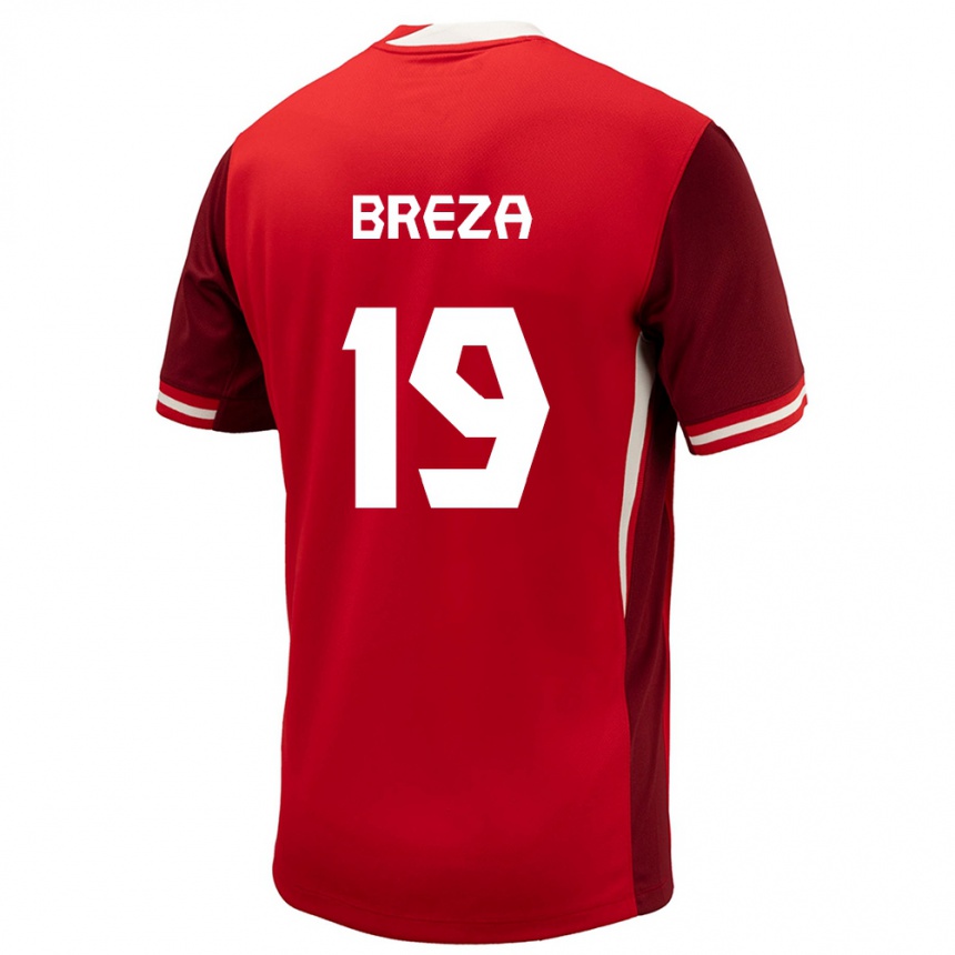 Niño Fútbol Camiseta Canadá Sebastian Breza #19 Rojo 1ª Equipación 24-26