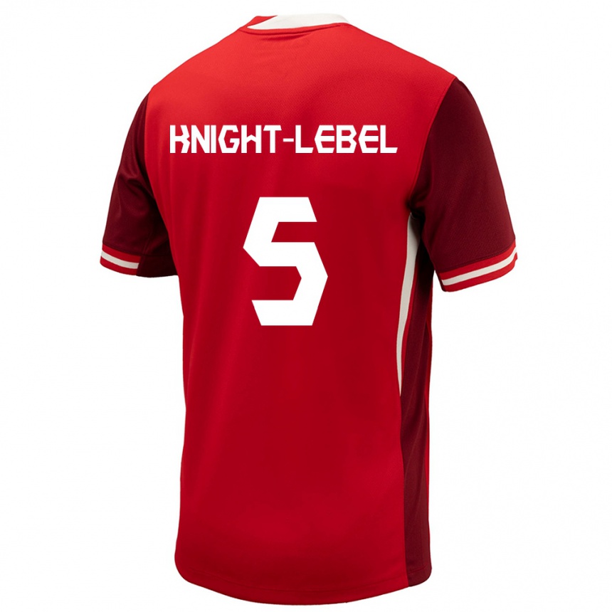 Niño Fútbol Camiseta Canadá Jamie Knight Lebel #5 Rojo 1ª Equipación 24-26