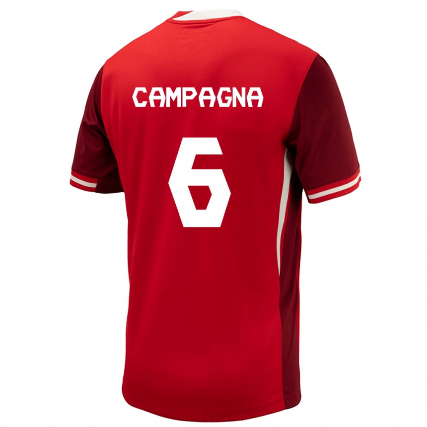 Niño Fútbol Camiseta Canadá Matteo Campagna #6 Rojo 1ª Equipación 24-26