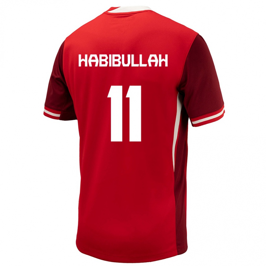 Niño Fútbol Camiseta Canadá Kamron Habibullah #11 Rojo 1ª Equipación 24-26