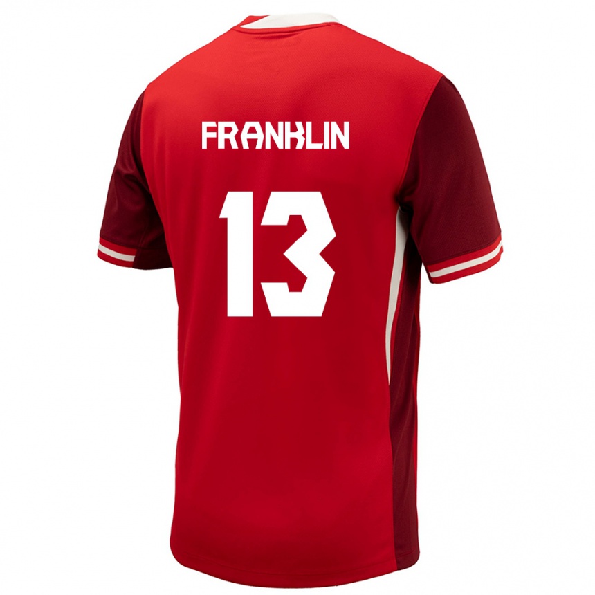 Niño Fútbol Camiseta Canadá Kobe Franklin #13 Rojo 1ª Equipación 24-26