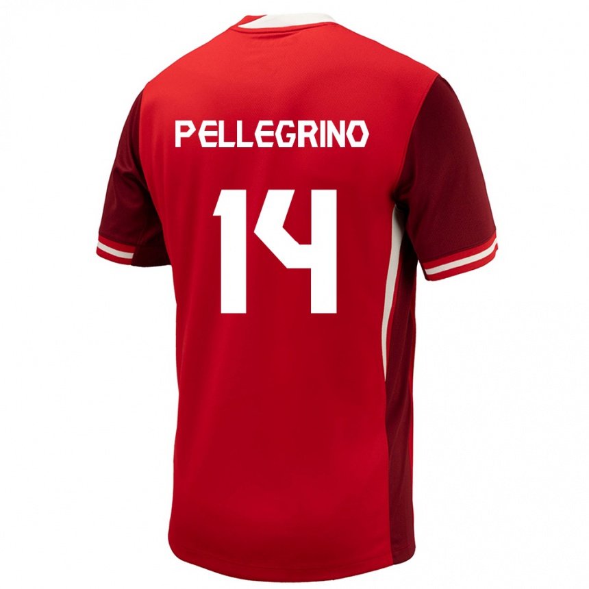 Niño Fútbol Camiseta Canadá Gabriel Pellegrino #14 Rojo 1ª Equipación 24-26