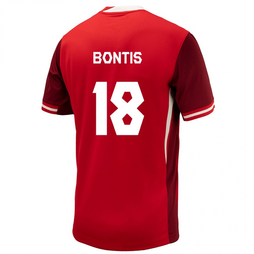 Niño Fútbol Camiseta Canadá Dino Bontis #18 Rojo 1ª Equipación 24-26