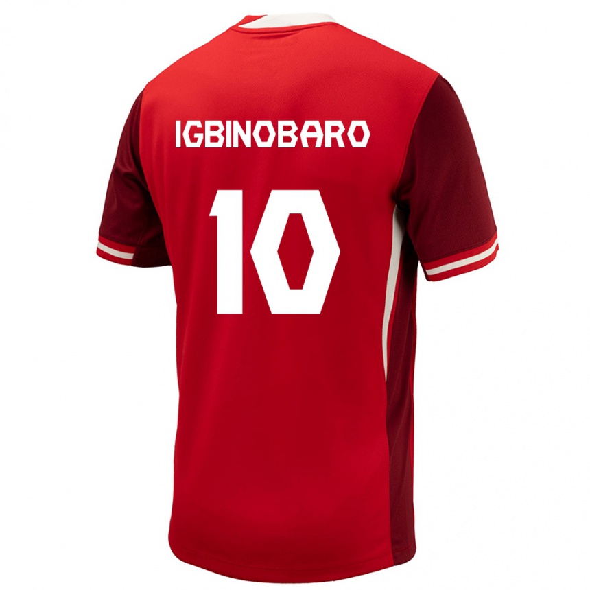 Niño Fútbol Camiseta Canadá Philip Igbinobaro #10 Rojo 1ª Equipación 24-26