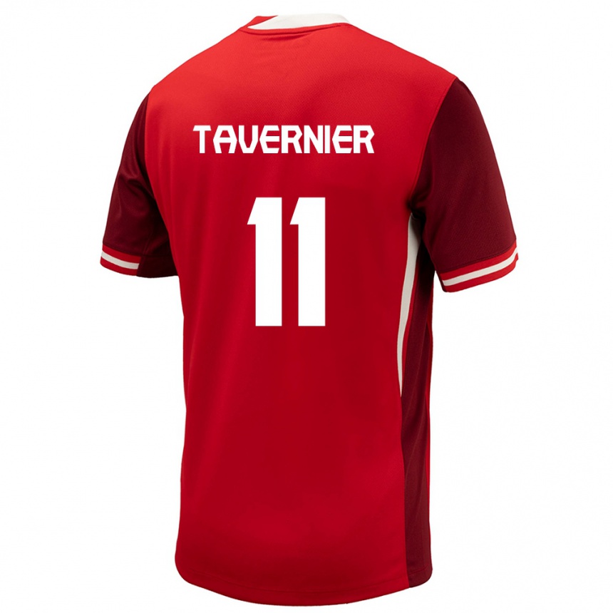 Niño Fútbol Camiseta Canadá Kevaughn Tavernier #11 Rojo 1ª Equipación 24-26