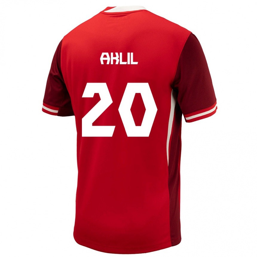 Niño Fútbol Camiseta Canadá Lino Aklil #20 Rojo 1ª Equipación 24-26