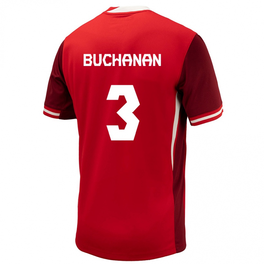 Niño Fútbol Camiseta Canadá Kadeisha Buchanan #3 Rojo 1ª Equipación 24-26