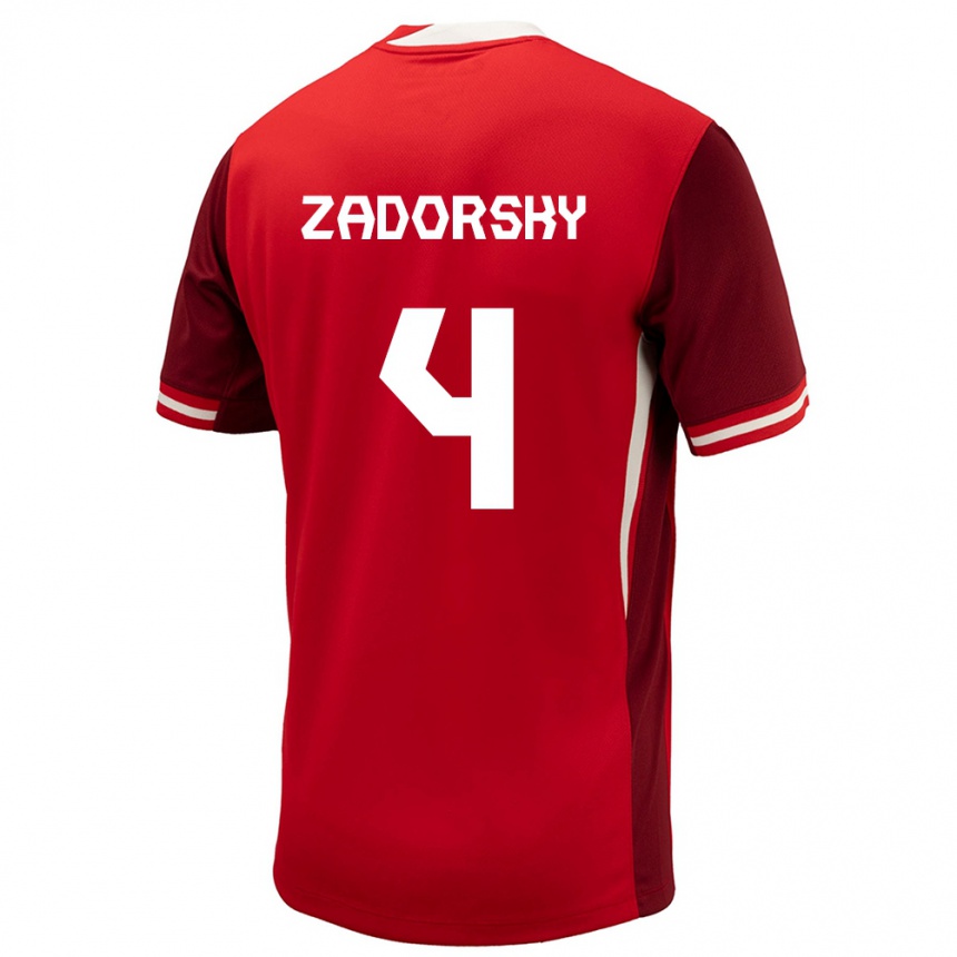 Niño Fútbol Camiseta Canadá Shelina Zadorsky #4 Rojo 1ª Equipación 24-26