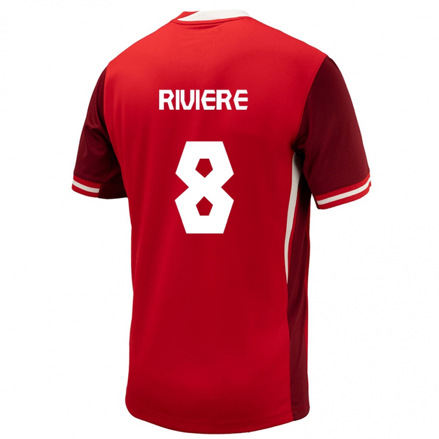 Niño Fútbol Camiseta Canadá Jayde Riviere #8 Rojo 1ª Equipación 24-26