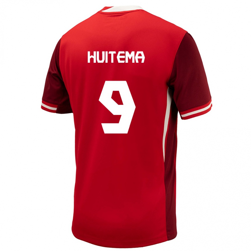 Niño Fútbol Camiseta Canadá Jordyn Huitema #9 Rojo 1ª Equipación 24-26