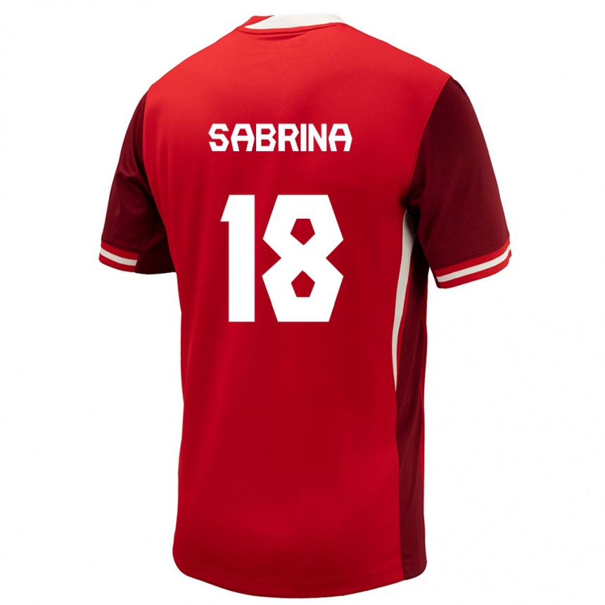 Niño Fútbol Camiseta Canadá Sabrina D Angelo #18 Rojo 1ª Equipación 24-26