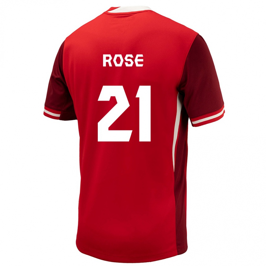 Niño Fútbol Camiseta Canadá Jade Rose #21 Rojo 1ª Equipación 24-26