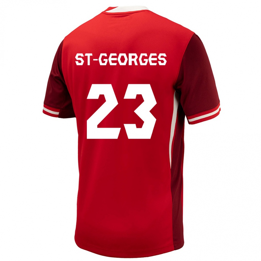 Niño Fútbol Camiseta Canadá Bianca St Georges #23 Rojo 1ª Equipación 24-26