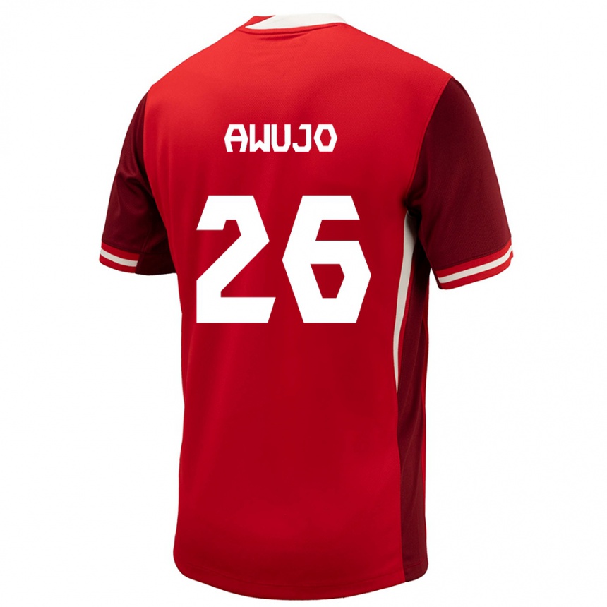 Niño Fútbol Camiseta Canadá Simi Awujo #26 Rojo 1ª Equipación 24-26