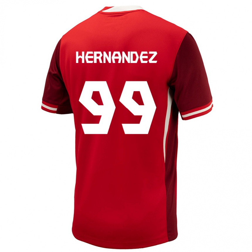 Niño Fútbol Camiseta Canadá Jeneva Hernandez Gray #99 Rojo 1ª Equipación 24-26